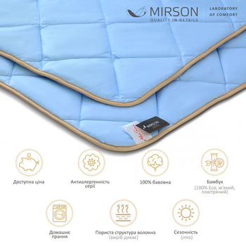 Ковдра бамбукова MirSon Valentino №0426, літня, 110x140 см, блакитна - Pampik - 6