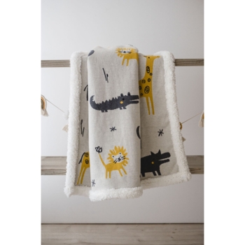 Дитяча ковдра Kaiser Зоо зима, 100х80 см, біло-сірий (65219) - Pampik - 7