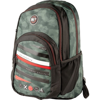 Рюкзак молодіжний Yes T-85 Smiley World Military Boy, черный с зеленым (558285) - Pampik - 2