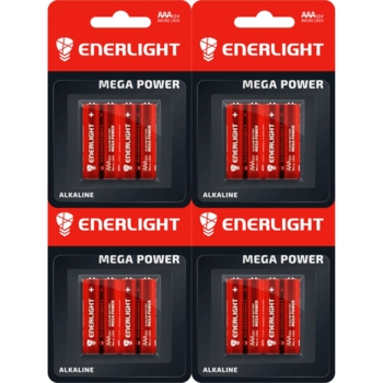 Батарейки Enerlight Mega Power AAА, 16 шт. (4 уп. по 4 шт.) - Pampik
