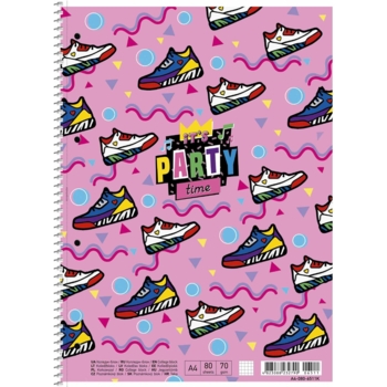 Колледж-блок Student, А4+, в клеточку, спираль, 80 листов, розовый (A4-080-6511K) - Pampik