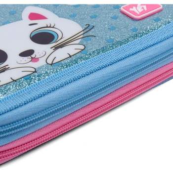 Пенал жесткий Yes HP-01 Cats, 13х21х4 см, голубой (533343) - Pampik - 3