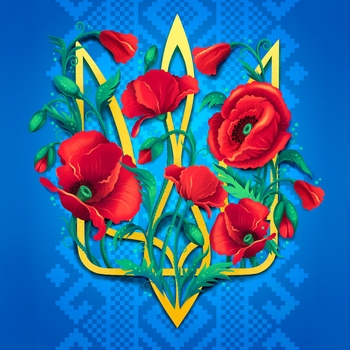 Алмазная мозаика Santi Трезубец с маками, 40х40 см (954438) - Pampik