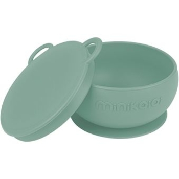 Тарелка с крышкой на присоске MinikOiOi Bowly River Green глубокая (101080007) - Pampik - 2