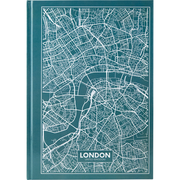 Книга записна Axent Maps London A4 в клітинку 96 аркушів бірюзова (8422-516-A) - Pampik