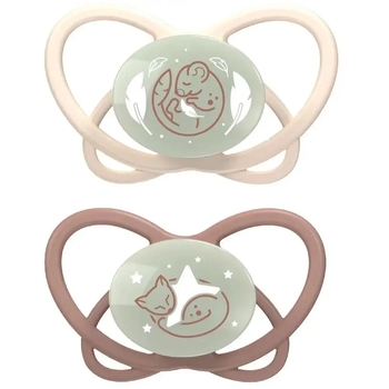 Пустышка силиконовая Nip Моя бабочка Ночь, 16-32 мес., 2 шт., бежевый (38657-51) - Pampik