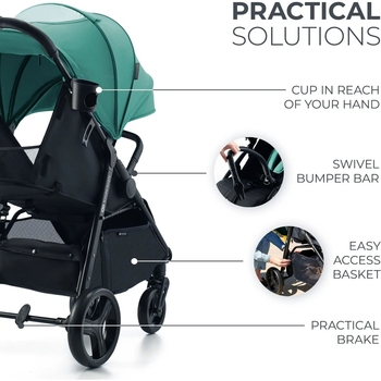 Прогулочная коляска Kinderkraft Rine Juicy Green зеленый (00-00305206) - Pampik - 10