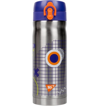 Термос Yes Erudite, 350 мл, серебристый с синим (707960) - Pampik