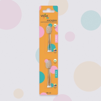 Насадки Vega Kids VK-15 для детской звуковой зубной щетки VK-400 - Pampik - 3
