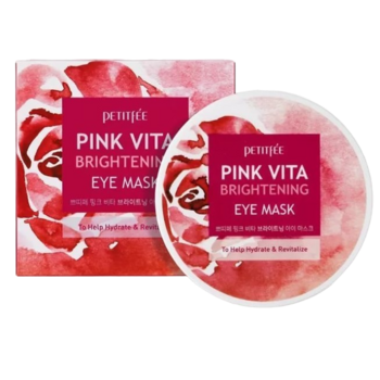 Тканини для очей Petitfee Pink Vita Brightening Eye Mask Освітлення, 60 шт. - Pampik