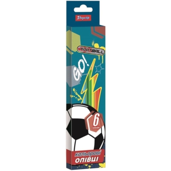 Олівці кольорові 1 Вересня Team football, 6 кольорів (290630) - Pampik