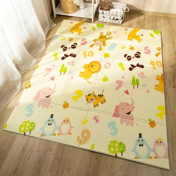 Дитячий килимок Poppet Малятко-жираф та Цифри-тварини двосторонній складний, 200х180x1 см (PP021-200) - Pampik - 8