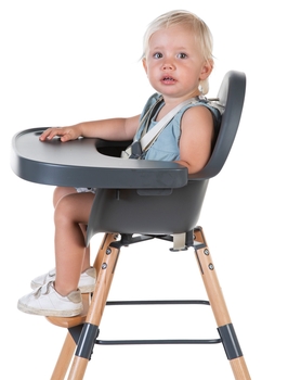 Уценка. Стул для кормления Childhome Evolu 2 с бампером антрацит (CHEVOCHNA) - Pampik - 17