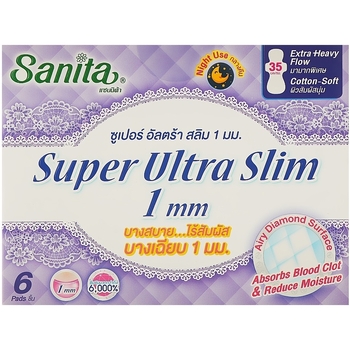 Ультратонкие гигиенические прокладки Sanita Super Ultra Slim 35 см 6 шт. - Pampik