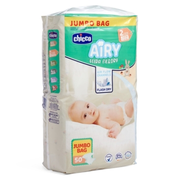 Подгузники Chicco Airy 2 (3-6 кг), 50 шт. (11234.00) - Pampik