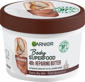 Відновлюючий крем-баттер Garnier Body Superfood Какао, для дуже сухої шкіри, 380 мл - Pampik