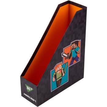 Лоток для документов Yes Minecraft, вертикальный, 32х25х8 см, черный (450109) - Pampik - 2