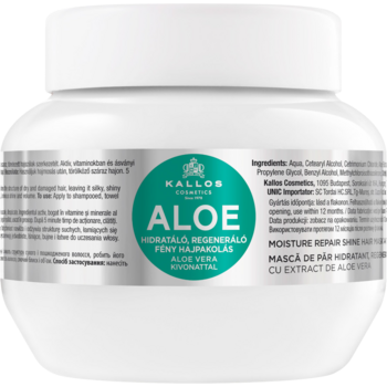 Маска для волос Kallos Cosmetics Aloe увлажняющая с экстрактом Алое Вера, 275 мл - Pampik