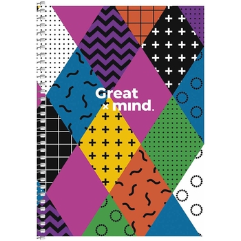 Тетрадь для записей Student А5, в клеточку, спираль, 80л., Ромбики цветные (A5-SC-080-6089K) - Pampik