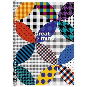 Тетрадь для записей Student А5, в клеточку, спираль, 80л., Цветные фигурки (A5-SC-080-6089K) - Pampik