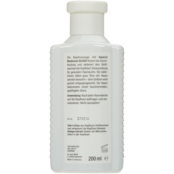 Тонік для шкіри голови Alpecin Medicinal Silver, для нейтралізації жовтизни сивого волосся, 200 мл - Pampik - 2