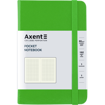 Книга записна Axent Partner A6- в клітинку 96 аркушів салатова (8301-04-A) - Pampik