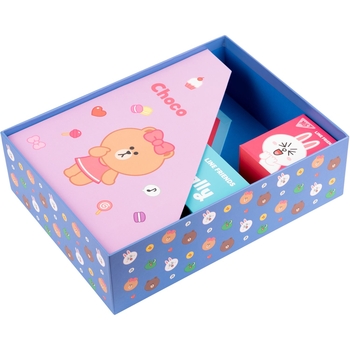 Настольный органайзер в наборе Yes Line Friends, картон, 4 предмета, разноцветный (450104) - Pampik - 3