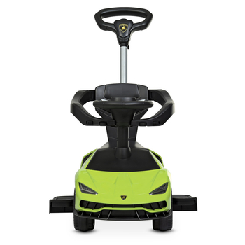 Машинка-толокар Bambi M 3726-5 2 в 1, с родительской ручкой, зеленая (25691) - Pampik - 3