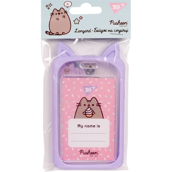 Бейдж на ленте Yes Pusheen ушки, вертикальный, сиреневый (940304) - Pampik - 2