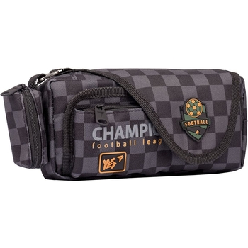 Пенал мягкий Yes PH-3-2 Football, 10х20х6 см, серый (533047) - Pampik