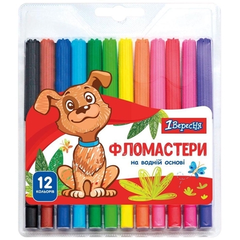 Фломастеры 1 Вересня Zoo Land, 12 цветов (650457) - Pampik