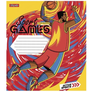 Тетрадь общая 1 Вересня Sport Games, A5, в клеточку, 36 листов - Pampik