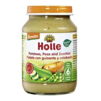 Пюре Holle Картофель с горошком и цукини, органическое, 190 г - Pampik