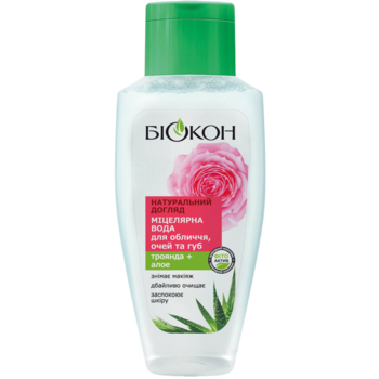 Мицеллярная вода Біокон Натуральный уход Роза + Алоэ 215 мл - Pampik