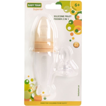 Фрут Фидер Baby Team силиконовый 2в1, бежевый - Pampik - 5