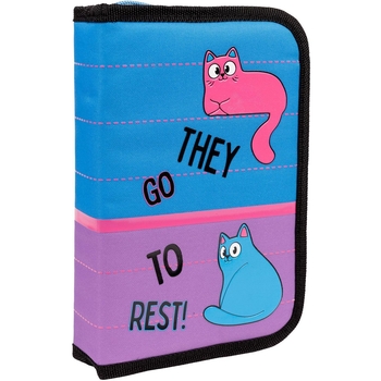 Пенал твердий 1 Вересня HP-04 Pink and Blue, 13х21х4 см, блакитний із бузковим (533456) - Pampik