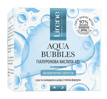 Зволожувальний гідрогель для обличчя Lirene Aqua Bubbles Hyaluronic Acid 4D Hydrating Hydrogel 50 мл - Pampik - 2