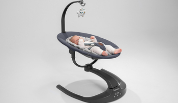 Шезлонг-гойдалка Lionelo Ralf Grey Graphite з ігровою дугою, світло-сірий (LO-RALF GREY GRAPHITE) - Pampik - 5