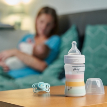 Пляшечка для годування Chicco Well-Being Colors, з силіконовою соскою 0м+, 150 мл, рожева (28611.11) - Pampik - 2