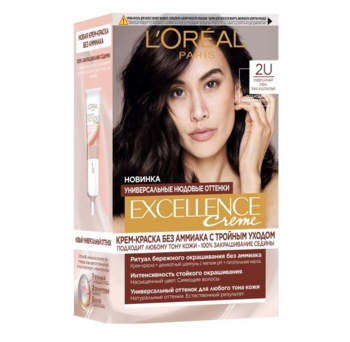 Фарба для волосся L’Oréal Paris Excellence Creme, відтінок 2U (універсальний темно-каштановий), 192 мл (AA343500) - Pampik
