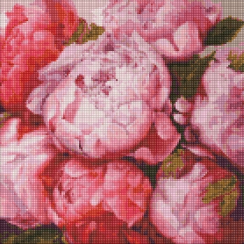 Набор с алмазной мозаикой Ідейка Хрупкие пионы, 40х40 см (AMO7130) - Pampik