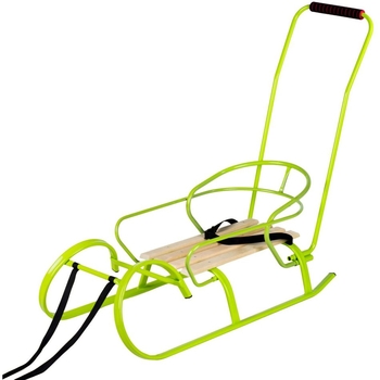 Санки Vitan Снігур зі спинкою лаймові (7369) - Pampik - 2