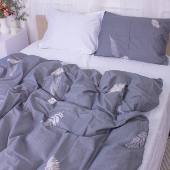 Пододеяльник на молнии MirSon Cosiness 22-1350, сатин, 110х140 см, серо-белый - Pampik - 3