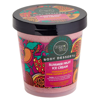 Крем-пілінг для тіла Organic Shop Body Desserts Summer Fruit Ice Cream очищувальний 450 мл - Pampik