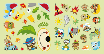 Розмальовка Кристал Бук Тварини Прогулянка у джунглях, з алікаціями та завданнями, 40 наліпок, 16 сторінок (F00026147) - Pampik - 4