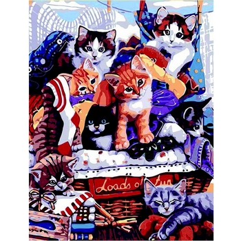 Картина за номерами ZiBi Art Line Котики-муркотики 40х50 см (ZB.64233) - Pampik