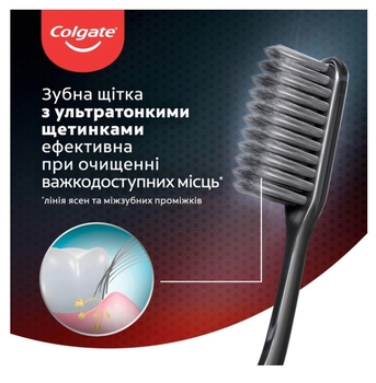 Зубна щітка Colgate Slim Soft Charcoal рожева - Pampik - 5