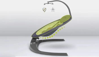 Шезлонг-гойдалка Lionelo Ralf Grey White з ігровою дугою, сіро-білий - Pampik - 9