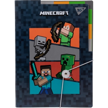 Папка Yes Minecraft, A4, на резинке, з разделителями (492112) - Pampik