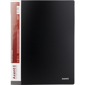 Папка с зажимом Axent А4 с внутренним карманом черная (1301-01-A) - Pampik